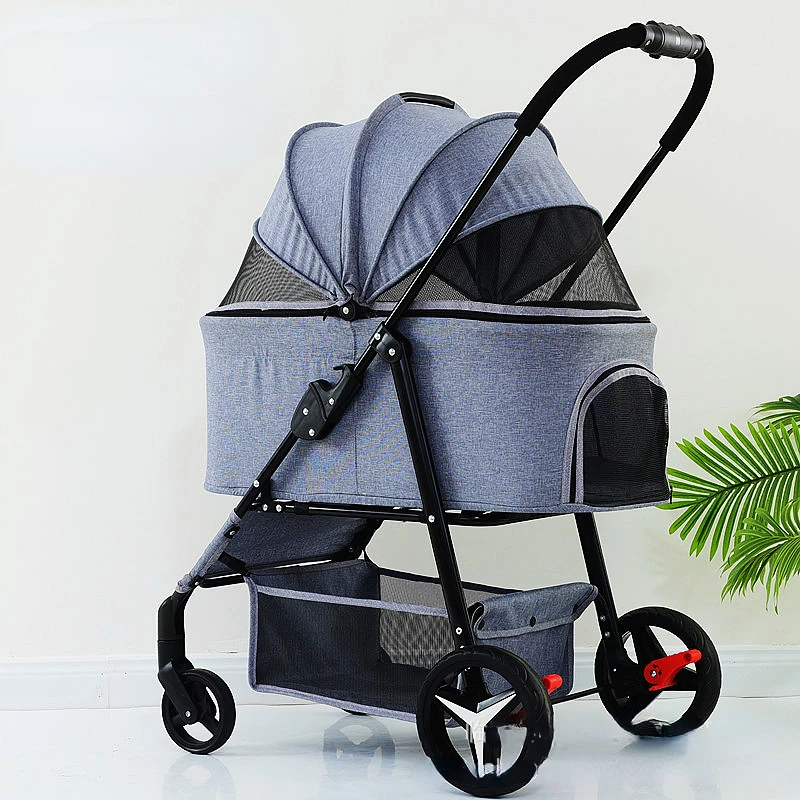 Luxury Pet Dog Cart Trolley Carrier Strollers Breathabletravel Outdoor  Pushchair Separation Four-wheeled Folding New