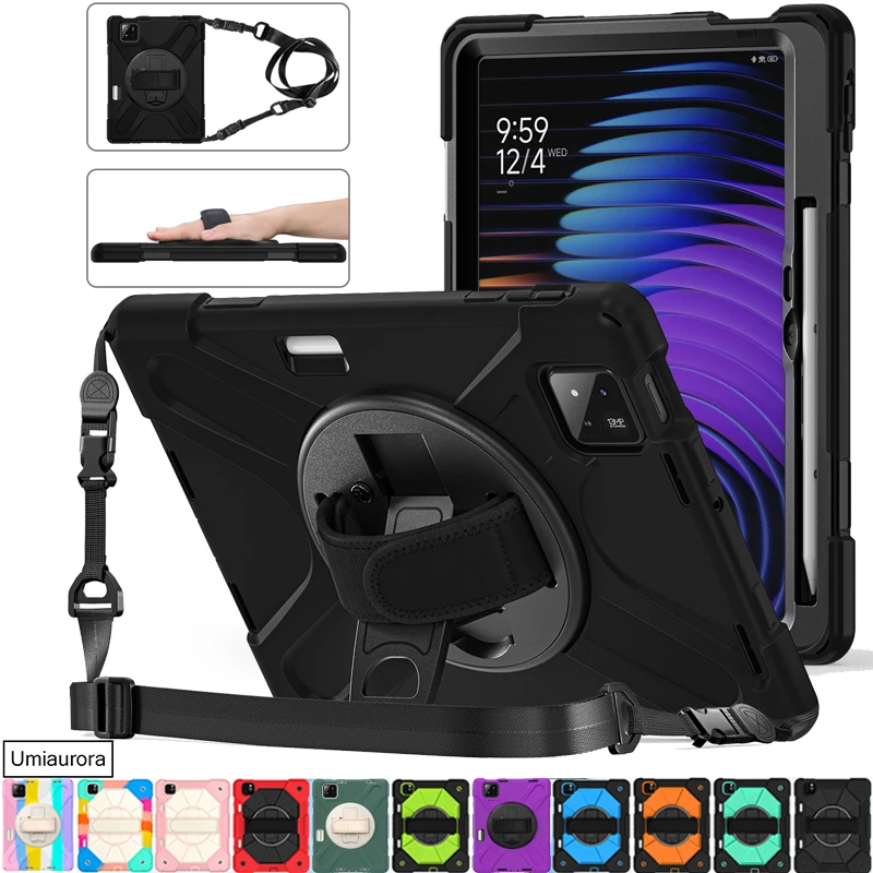 Shockproof Rugged Tablet Case with Stand & Hand Shoulder Strap - Enhanced Protection Cover
