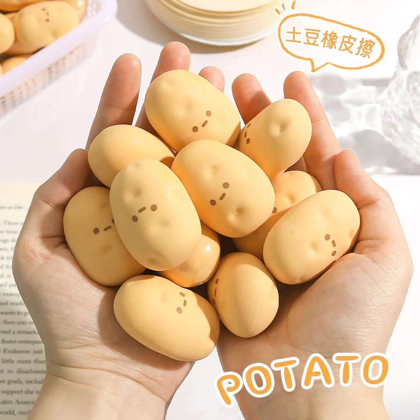 창의적인 야채 감자 모양 지우개, 자국을 남기지 않고 깨끗하게 지워집니다, 친구들을 위한 작은 선물