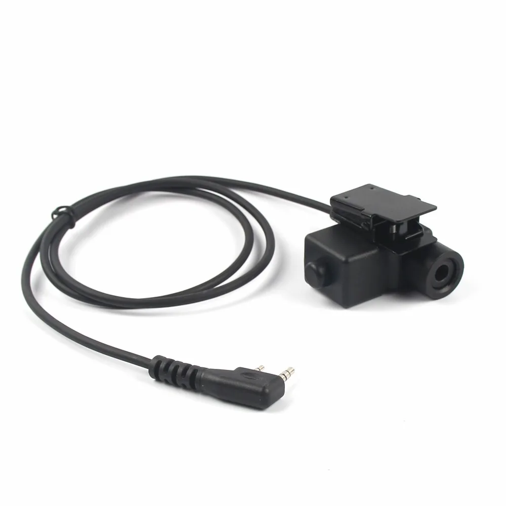 Tactical Headset Adapter PTT for Quansheng UV-K5 Baofeng Kenwood HY tty UV5R UV5Re UV5RA bf888S Black Brown