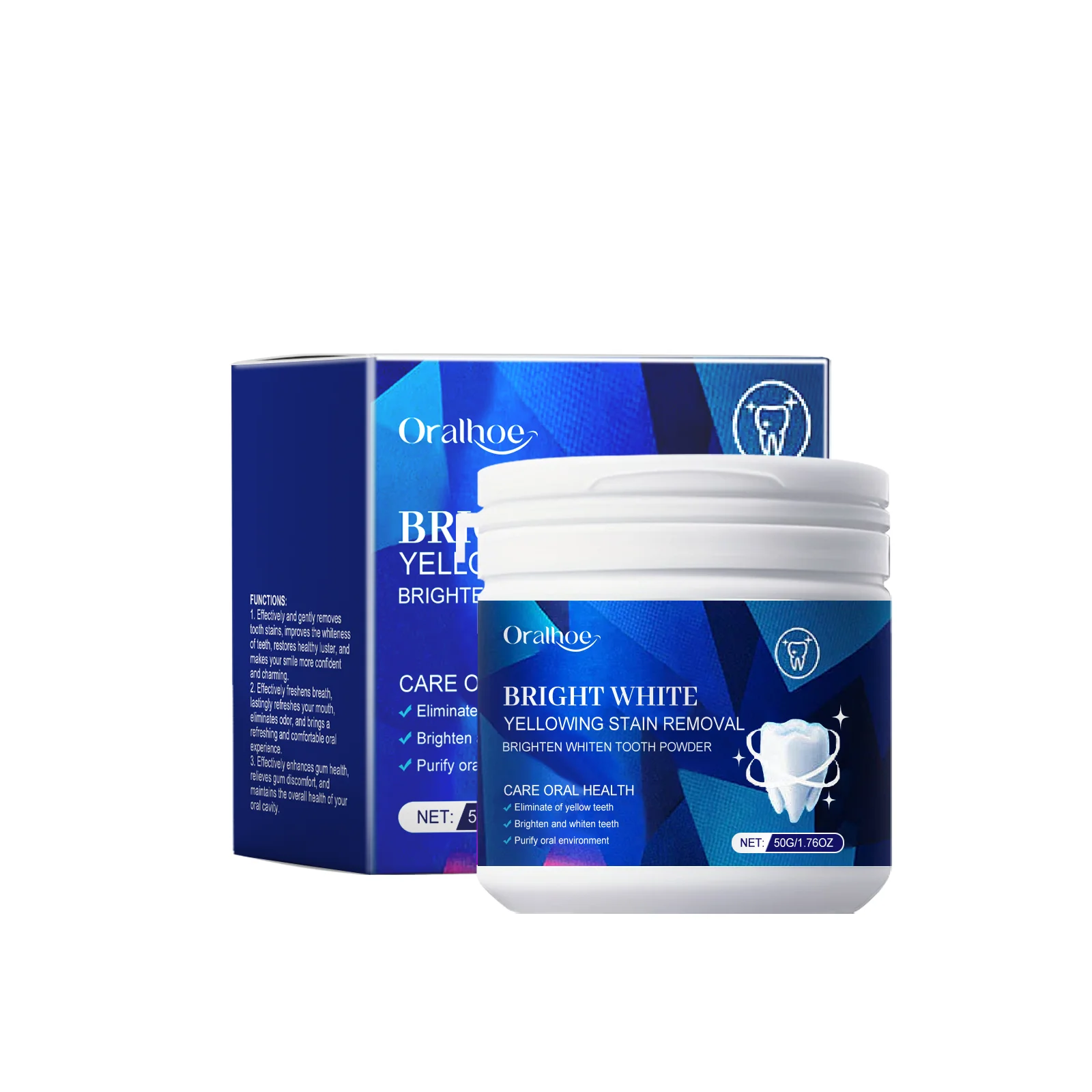 Teeth Whitening Powder Bleaching Yellow Teeth Remove Stain Plaque Improve Oral Smell Baking Soda Dental Color Correcting Powder