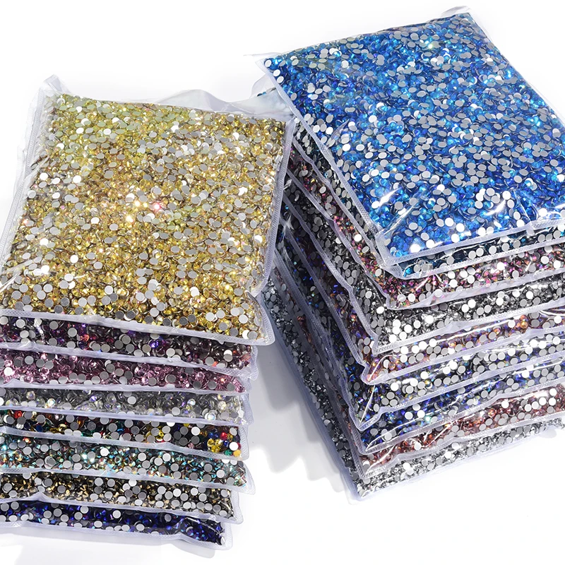 

Wholesale SS30 Non hotfix Rhinestones Glitter Crystals 40 Colors стразы in Bulk Package Nail Art Strass For Nails Decorations