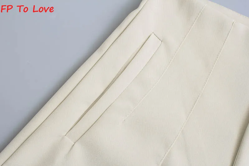 birddog shorts FP TO LOVE Woman Blue Wide Leg Shorts Pants 2022 Summer Zipper High Street Beige White Black New Arrivals Bottom high waisted shorts