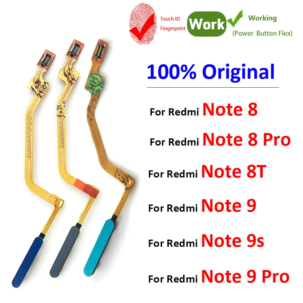 Originale Nuovo Pulsante Home Fingerprint Touch Id Sensor Flex Cable Per Xiaomi Redmi Note 9S 9 Note 8 8T Pro