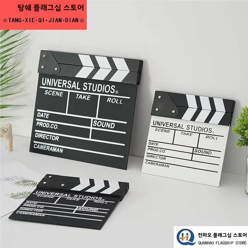 휴대용 영화 촬영 감독 보드 액션 시작 표시 신규 소품 영화 제작 장 탁상 디스플레이 플라스틱 베이스 스탠드