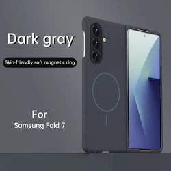 Ultra - Thin Frameless Magnetic Case with Slim Frosted Cover - Galaxy Z Fold4 (Charcoal grey)
