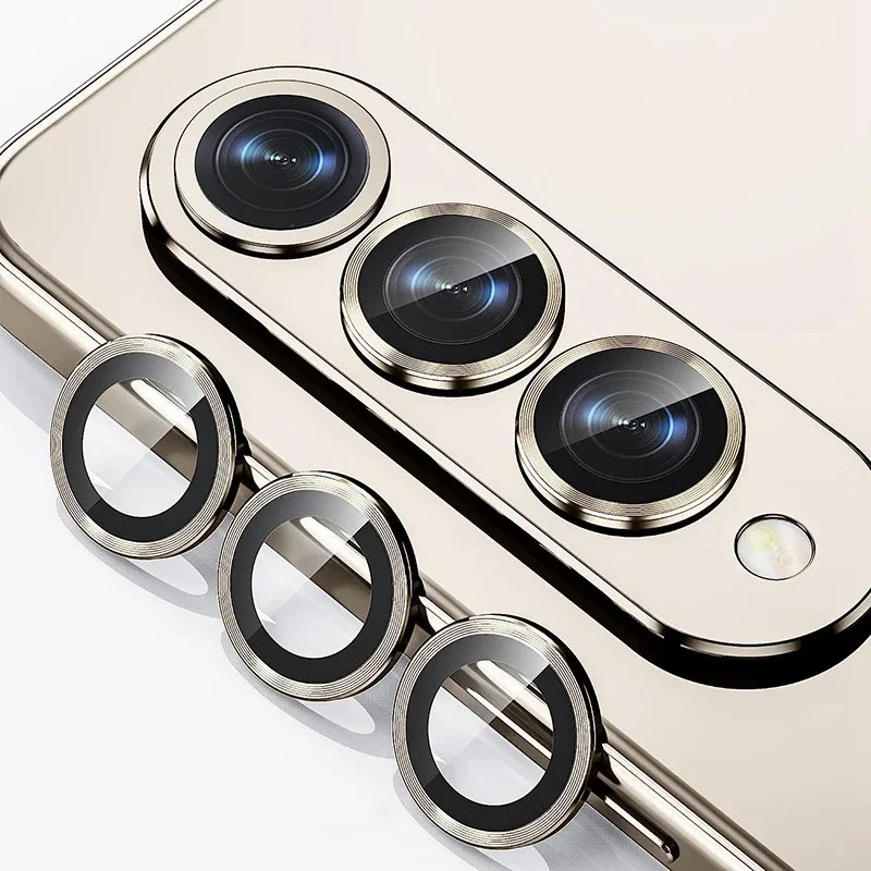 Metal Ring Camera Lens Protector with Tempered Glass Film - Clear 9H HD Clarity
