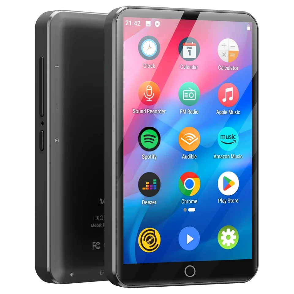 Lecteur MP3 Android 13 MECHEN 96 Go - Écran Tactile 4" HD, Bluetooth WiFi, Spotify, FM, Contrôle Parental - Avec Haut-parleur Et Carte 64 Go Offerte