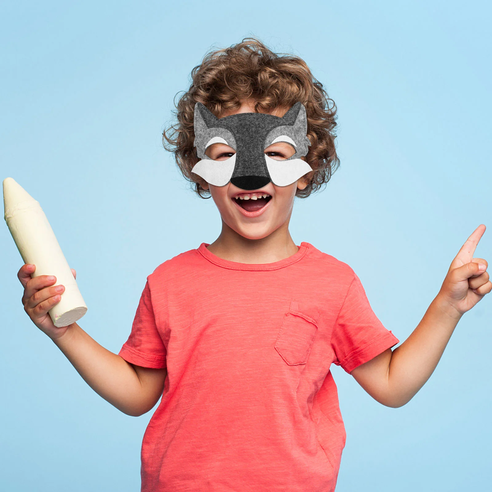 Wolf Mask Kids Party Wolf Head Mask Decor Cosplay Party Wolf Head Mask Props Funny Felt Wolf Mask Decor Cartoon Wolf