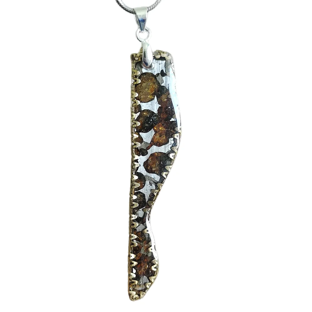 

Kenya Sericho Olive Meteorite Pendant Olive Meteorite Necklace Natural Meteorite Material Pendant Collection - CB181