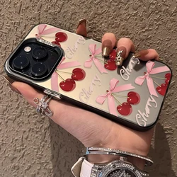 Pink Cherry Bowknot Phone Case - Elegant Protective Back Cover - Galaxy A04E (1)