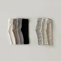 Kids Baby Spring Leggings Girls Skinny Ribbed Pants Toddler Casual Elasticity Simple Render Pants Boys Cotton Trousers 1