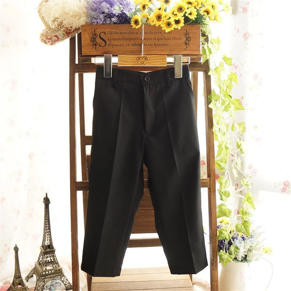 Boys suit pants boy straight leg pants solid color Boy's boys black School suit