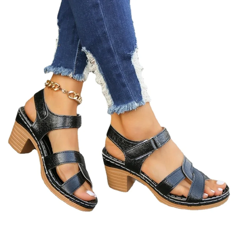 Women Platform High Heels Sandals Summer Dress Chunky Open Toe Shoes New Design Brand Slingback Sandals Female Zapatos Muje women wedge sandals women dress shoes women slingback sandals women high heels shoes