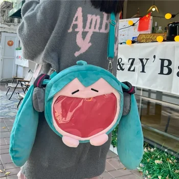 @@@Borsa a tracolla Hatsune Miku, zaino carino in peluche anime, cartone animato, zainetto kawaii, borsa per studenti, confezione regalo, giocattoli