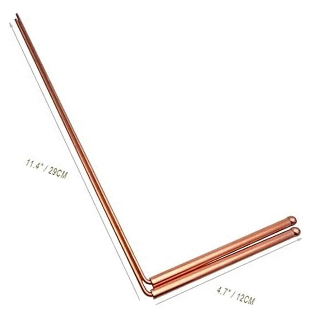 SongLong 99.9% Copper Dowsing Rod - Detect Gold, Water, Ghost Hunting Etc - 2pcs Divining Rods
