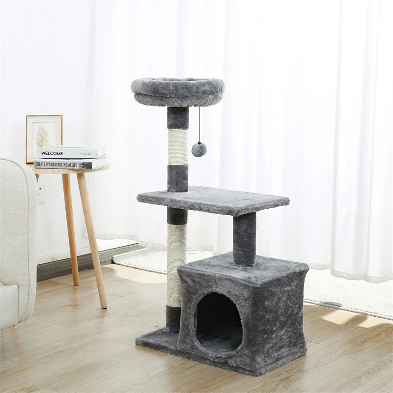 Small Cat Tree Tower Condo with Scratching Post 2