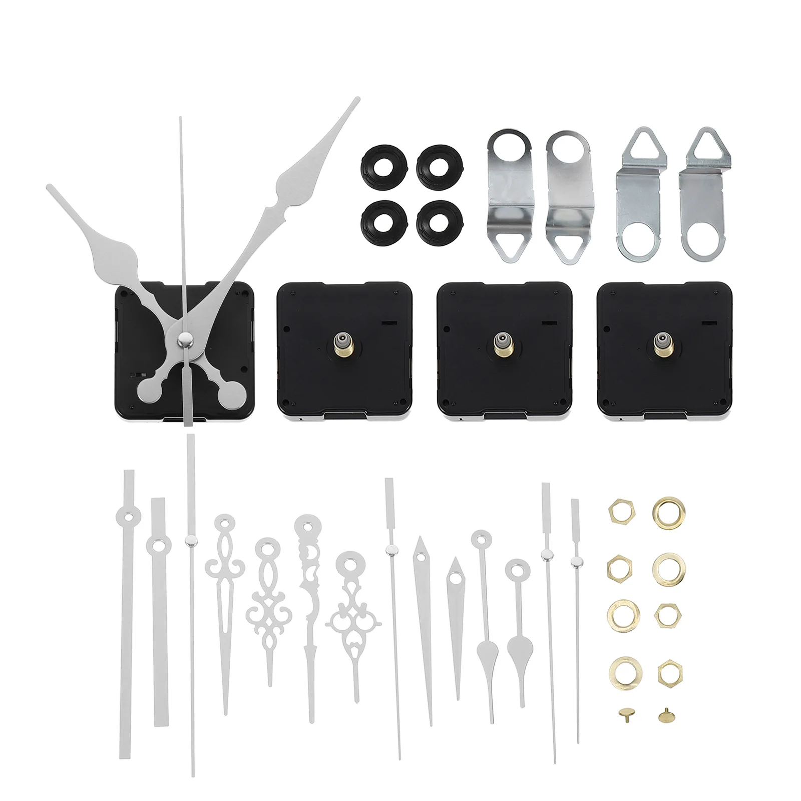 

4 Sets Clock Movement Kit Car Automatic Quartz Parts Accessory Plastic Pointers Quiet DIY Work Accessories