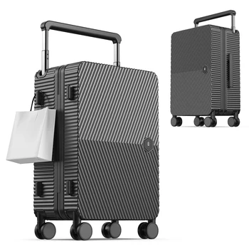 Lightweight 22 Carry on Luggage, Hard Shell Suitcase with 360°Spinner Wheels, Airline Boarded Suitcase & LSA Lock Dual Zippers 1