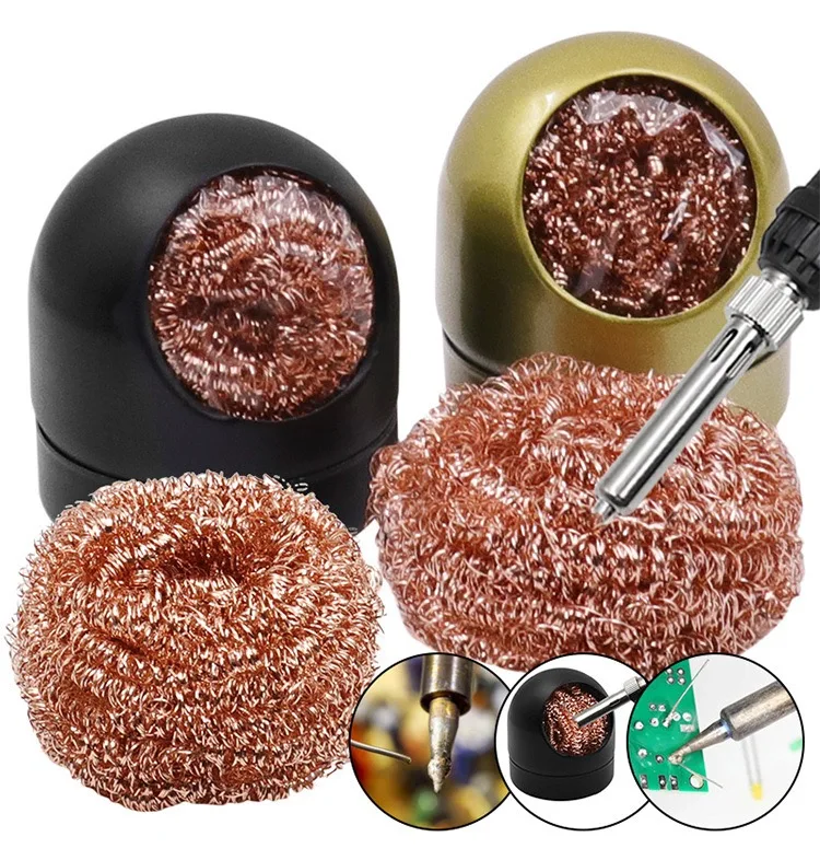 Desoldering Cleaning Ball Soldering Iron Mesh Filter Cleaning Nozzle Tip Copper Wire Cleaner Ball Metal Dross Box Clean Ball 5