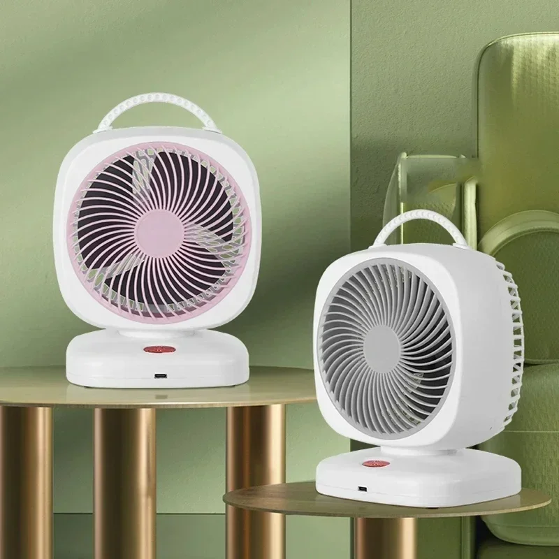 Portable rechargeable mini fan, strong wind, small, desktop, office, home