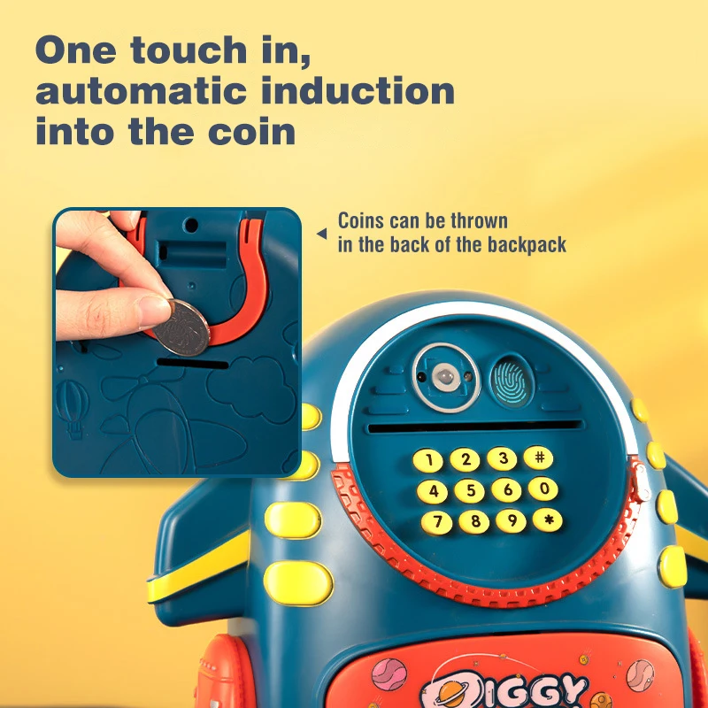 Children's Backpack Money Box Banks Aerospace Piggy Bank Moneybox Schoolbag Toys for Kids Saving Money Toys for Boys Girls Gifts 3