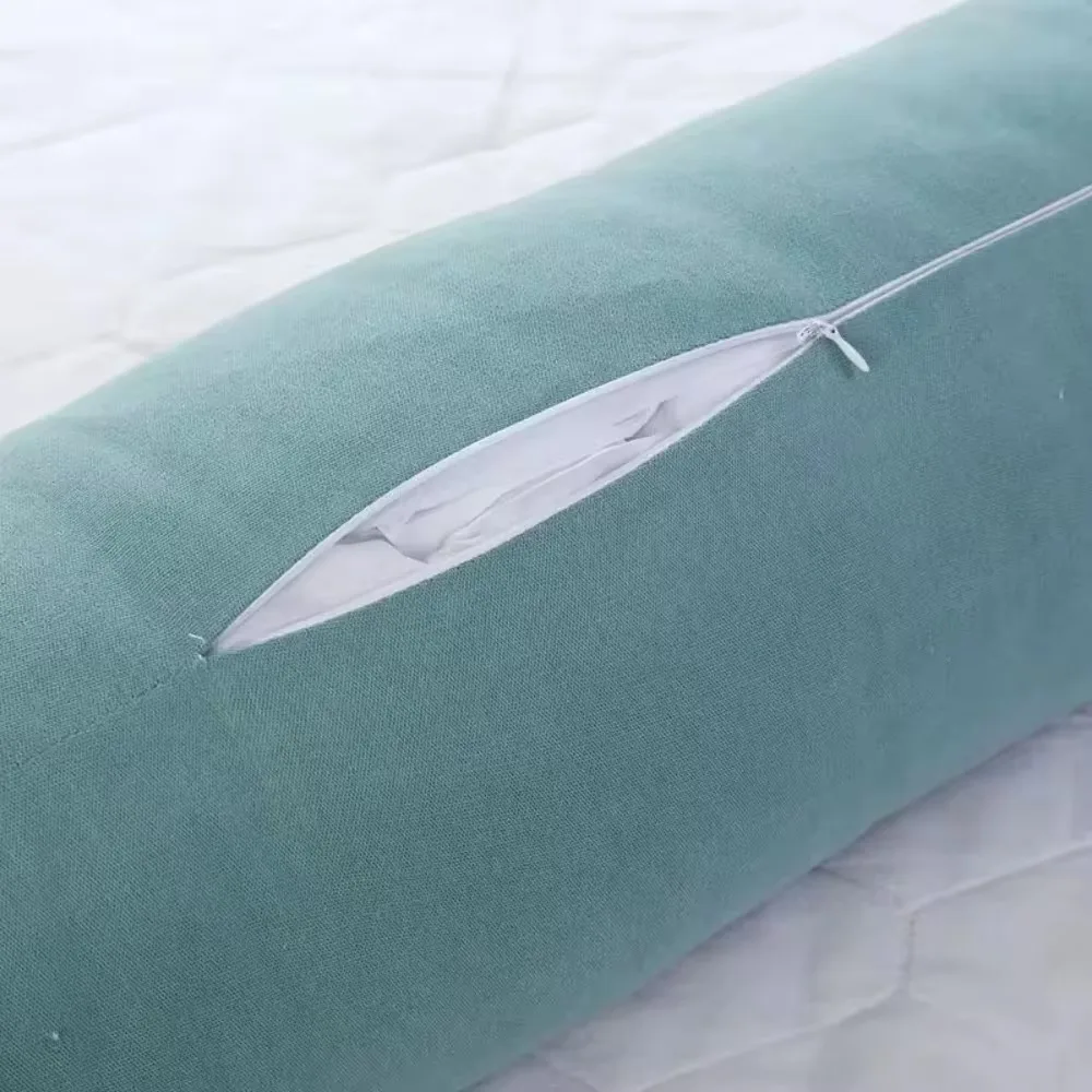 1pc Cylindrical Pillow Solid Color Velvet Bedhead Neck and Waist Pillow Sofa Cushion Beauty Shop Footrest Almohada Cilíndrica 4