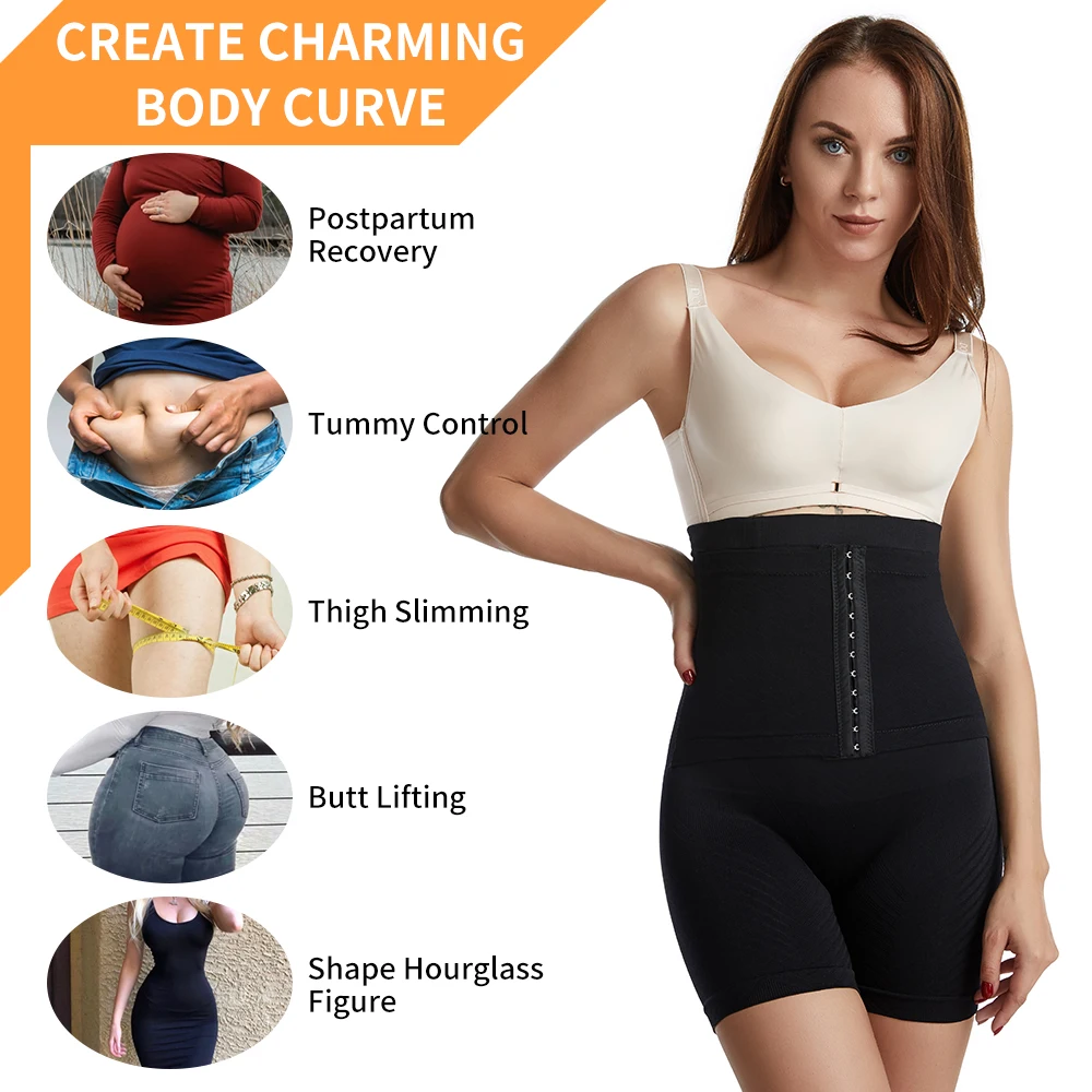 Shapewear Shorts High Waisted Women Clothes Trousers Underwear Cotton Tummy  Control Body Shaper Boyshorts Trainer, Black, S at  Women's Clothing  store