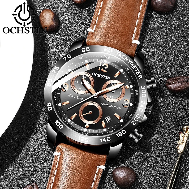 Ochstin Personalized Trend Multi functional Quartz Movement Waterproof Watch New 2024 Pilot Series Men's Quartz Watch