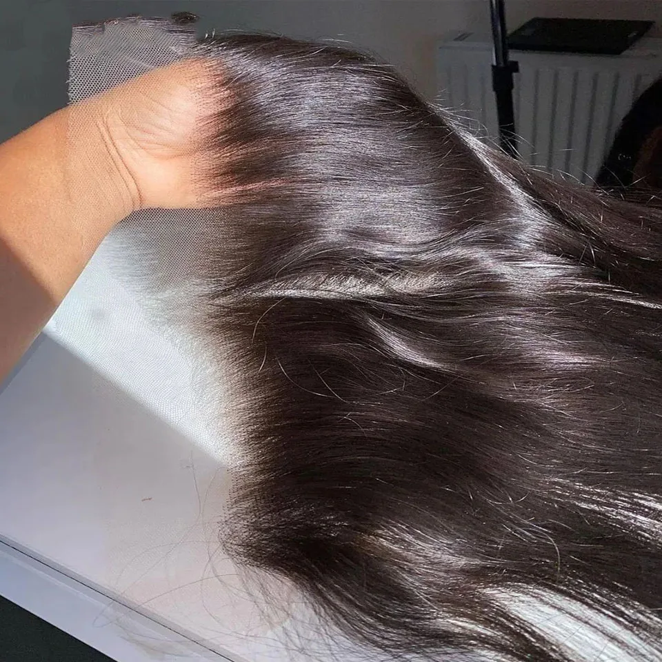 13x4 HD Lace Frontal Brazilian Straight Hair HD Transparent Lace Closure Pure-Hand Tied Human Hair Lace Closure 12-24 Inch 2