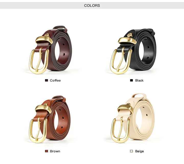 BEAUTODAY Belts Women Cow Leather Strap Solid Color Oval Buckle Ladies Modern Fashion Jeans Dress Accessories Waistband 91054