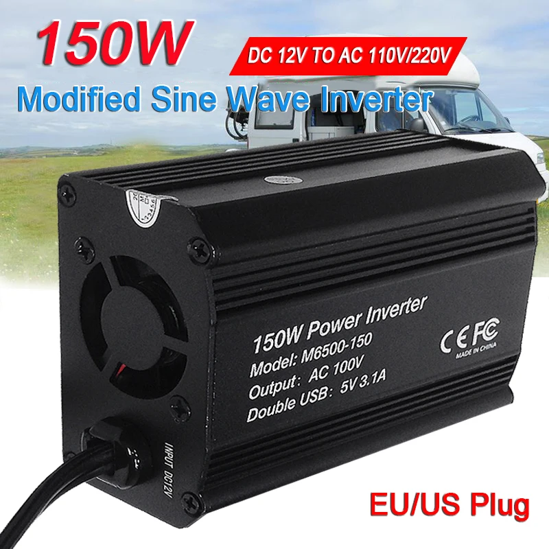 Inverter 12 V 220 V 150W Eu Us Inverter Per Auto Inverter Solare Per Natale Webasto 12 Volt Inversor12V 220 V Auto Ac