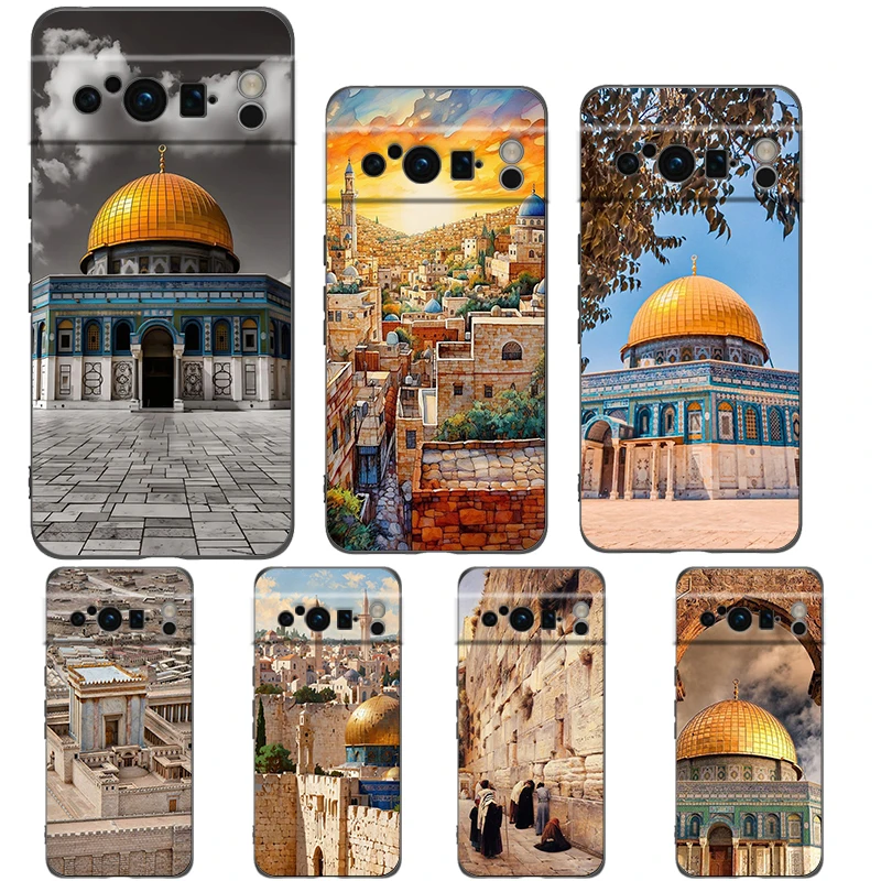 Explore Jerusalem: Shockproof TPU Black Phone Case - Soft & Durable Cover
