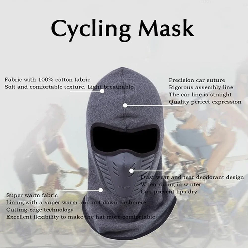 Bike Face Mask Outdoor Winter Warm Bicycle Bike Climbing Skiing Windproof Carbon Filter Thermal Fleece Balaclava Head Protector balaclava mask cycling headwear