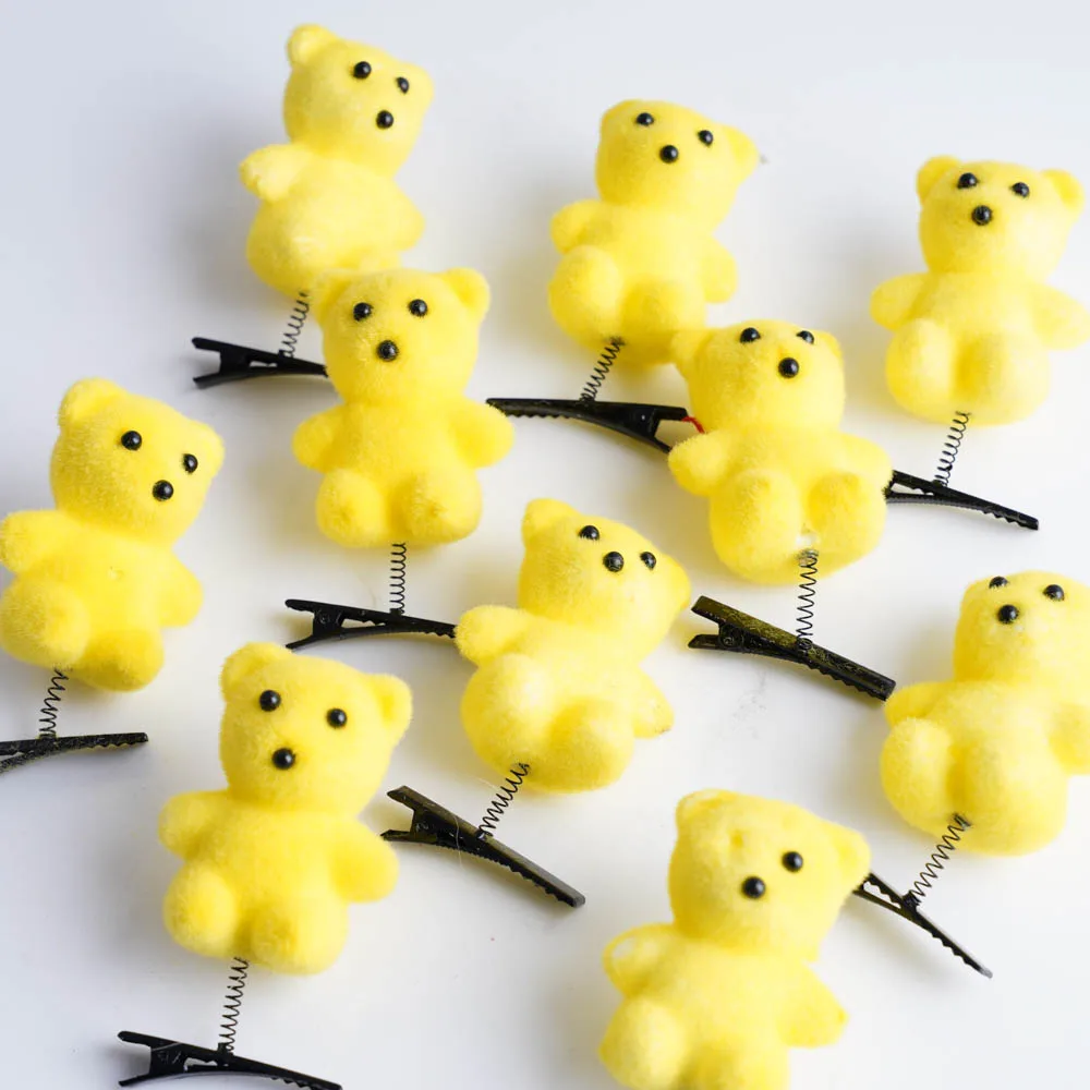 50 Teile/los Cartoon Lustige Kinder 3D Kleine Gelbe Ente Plüsch Haarnadel Mode Tier Entenschnabel Clip Zubehör Headwear Großhandel – Detail 20
