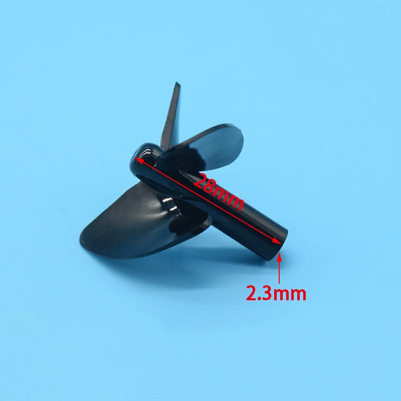 Hélice 3 pales 35mm pour bateau RC - Noir/Rouge, arbre 2.3mm