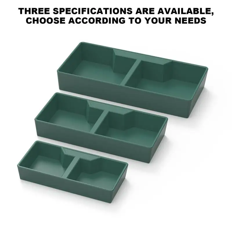 Reptile Bowl 2 Compartments Dark Green Reptile Water Dish Feeder Habitat Decor Terrarium Dish For Lizard Frog Gecko