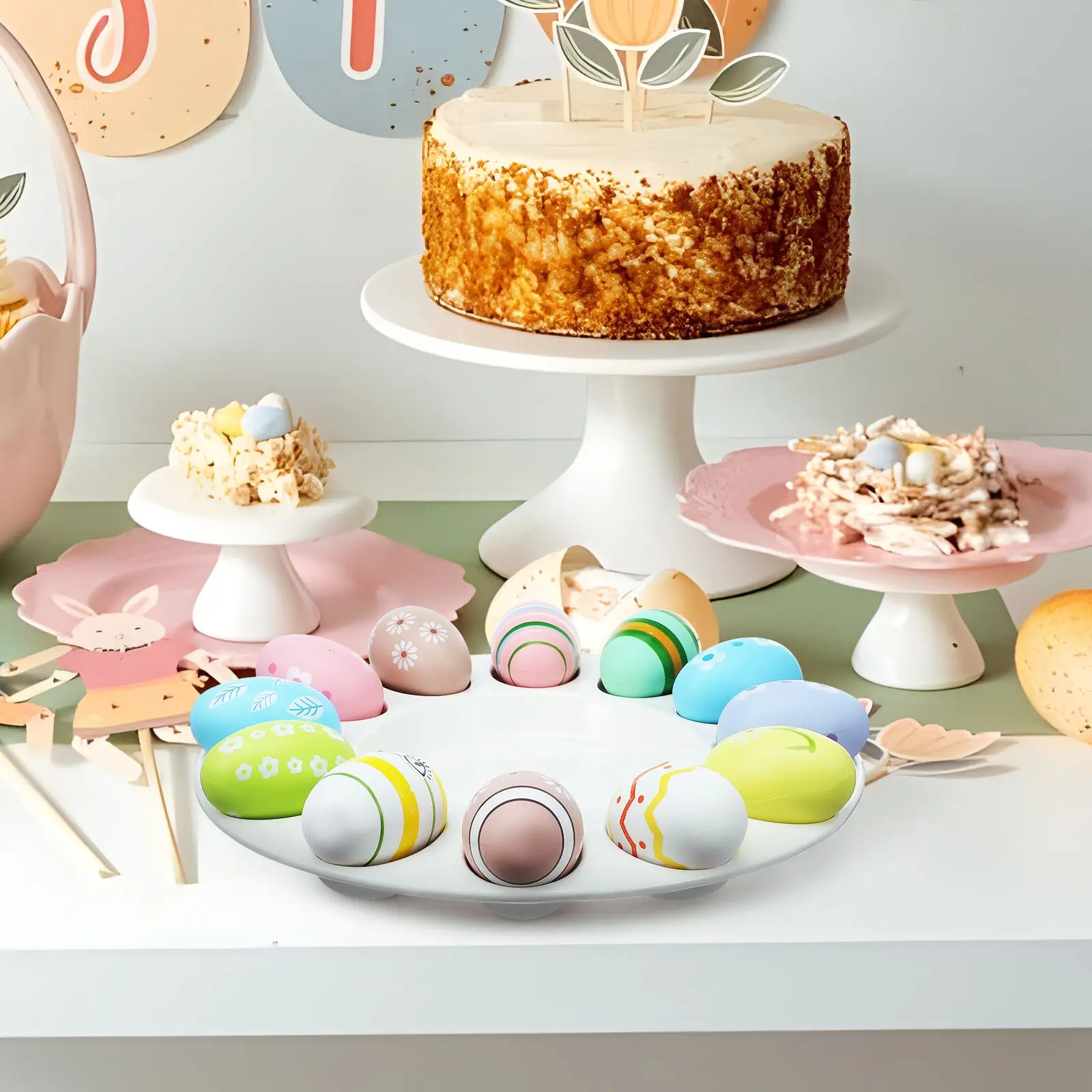 Easter Egg Tray Paint Palette Dish Deviled Carriers Plate Holder Recipes Ceramics Dispenser Serving Platter 3