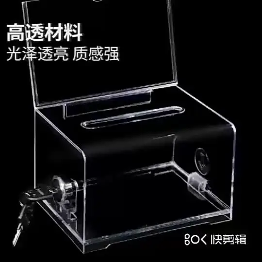 Acrylic Display Case Clear Acrylic Suggestion Box With Lock & Sign Holder - Perfect For Voting, Donations & More (8.5x8.5x22 In) Voting Box With Slot