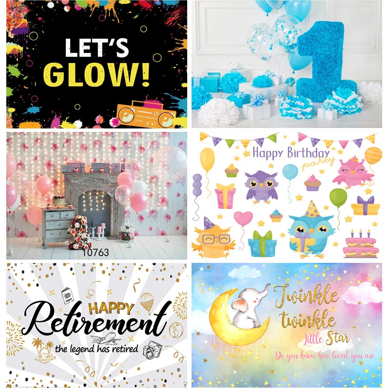 

ZHISUXI Children Birthday Photography Backdrops 1st Baby Shower Newborn Party Photo Studio Background 21519-s2