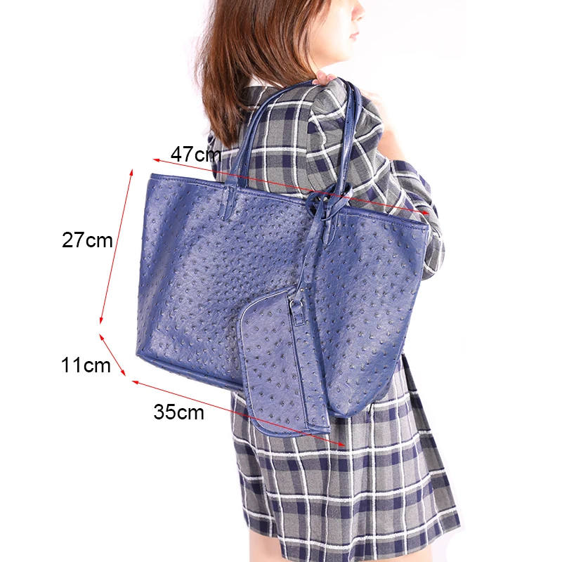 XMESSUN Original Fashion Style Women Bag Portable Women's Bucket Bags Ostrich Pattern Shopping Tote Casual Simple Ladies Handbag 5