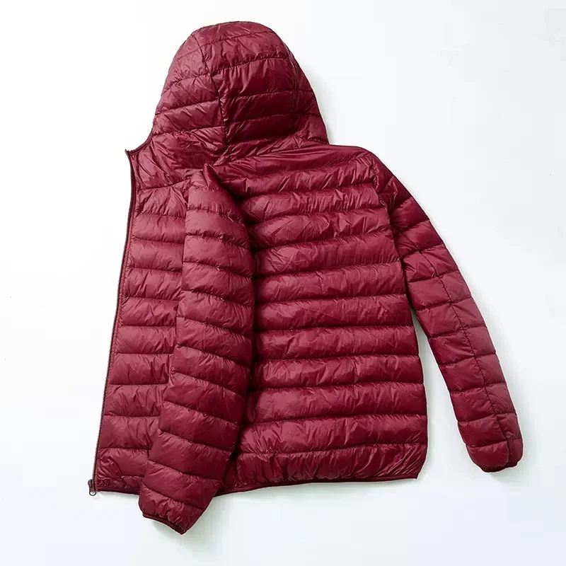 Fashion Brand Ultra Light Duck Down Jacket Mens Korean Streetwear Feather Coat Hooded Down Jacket Warm Men Clothes Spring Autumn down jacket mens jacket