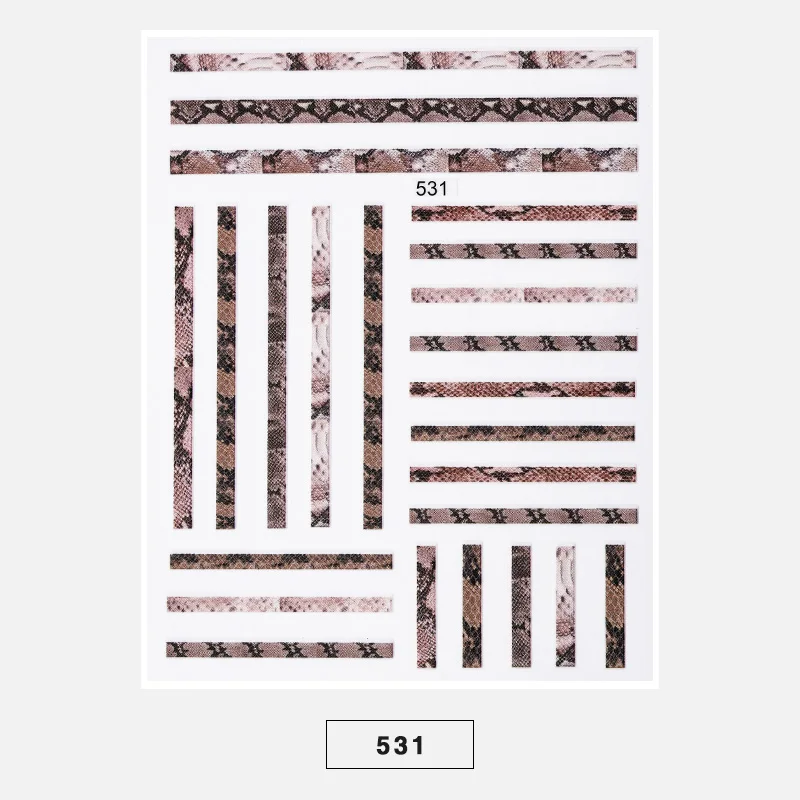 1pc Snakeskin 3D Nail Art Stickers Marble Stone Grid Leopard Nail Sticker Decals Japanese Accessories for Decorations
