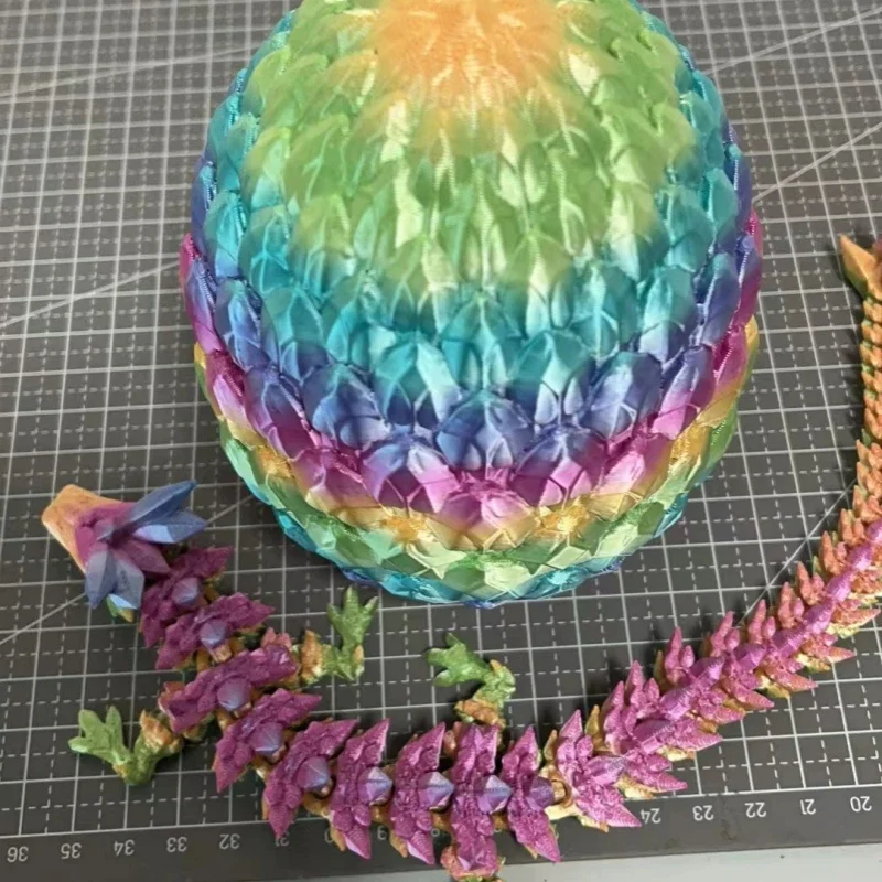3D Printed 12inch Crystal Dragon with Egg Dinosaur NeaYear Fidget Toy Gifts for Adults Easter Basket Stuffers fidget toys dragon statue