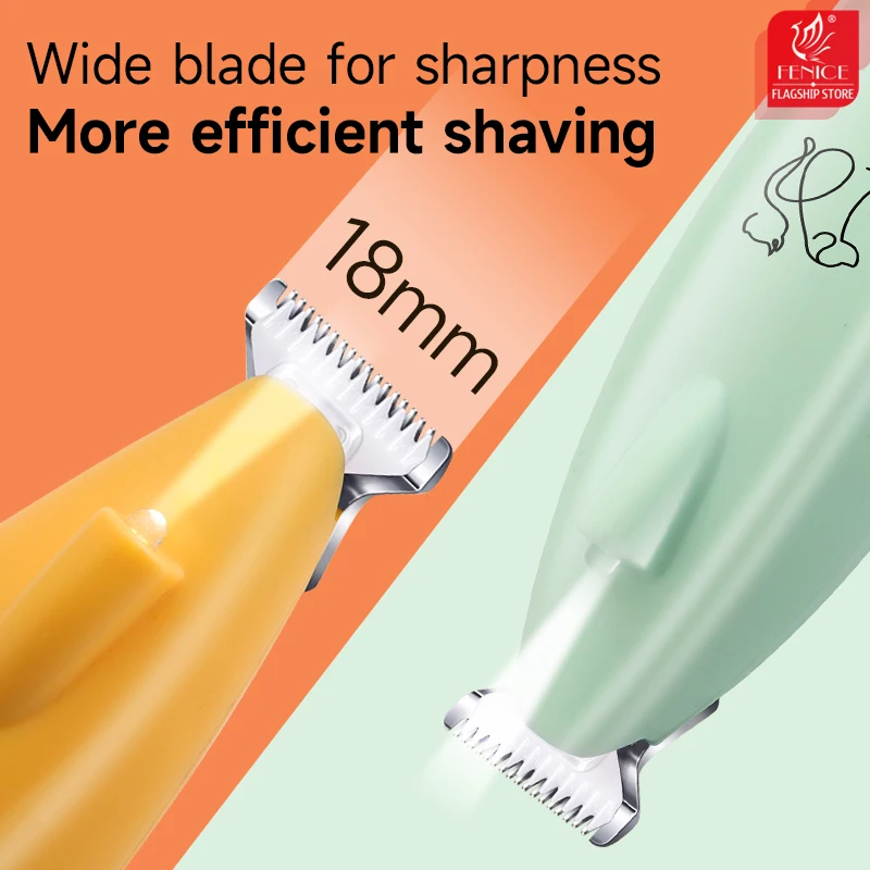 Fenice Dog Cat Paw Ear Hair Eye Intimat Area Trimmer LED Light Pet Hair Trimmer Dog Clippers Grooming 18mm Widen Blade