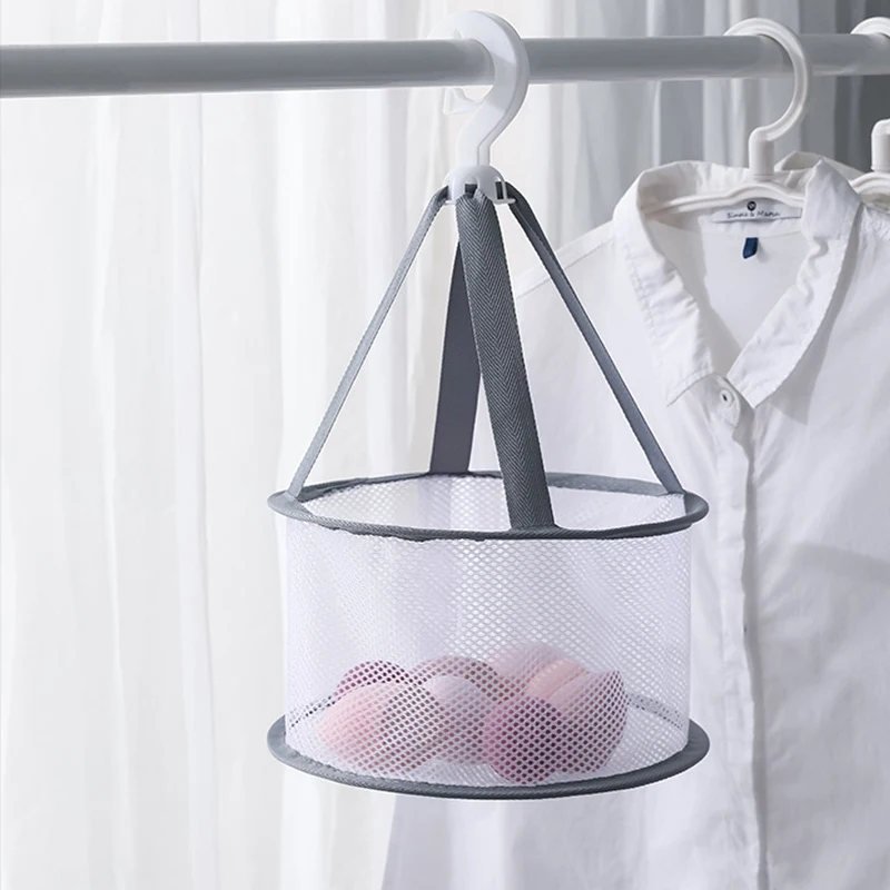 Zipper Bra Drying Rack Hanging Drying Laundry Basket Beauty Egg Drying Net  Bag Hangable Makeup Brush Storage Rack Organizer