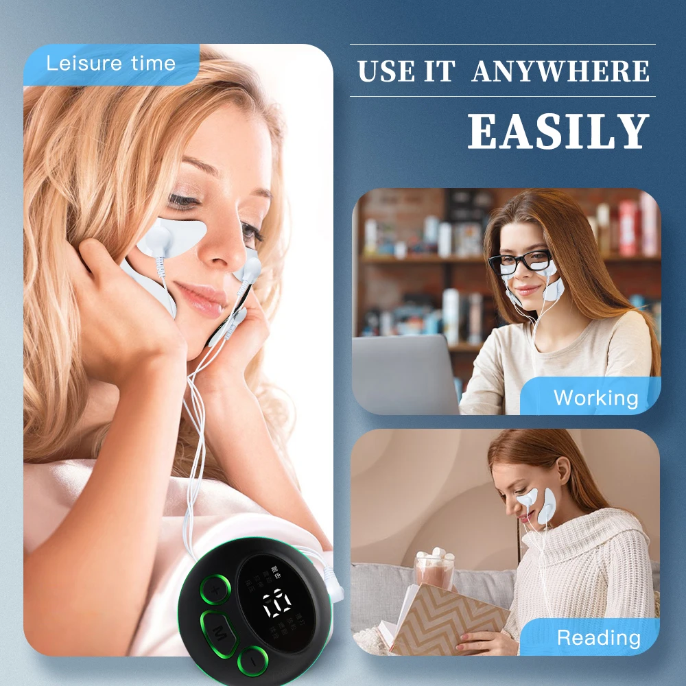 Facial Massager Facial Massage Instrument Beauty Instrument EMS Facial Massager For Face Muscle Stimulator Facial Lifting Pulse Electric V-Face Slim Eye Beauty Wrinkle Remover Skin Tighten
