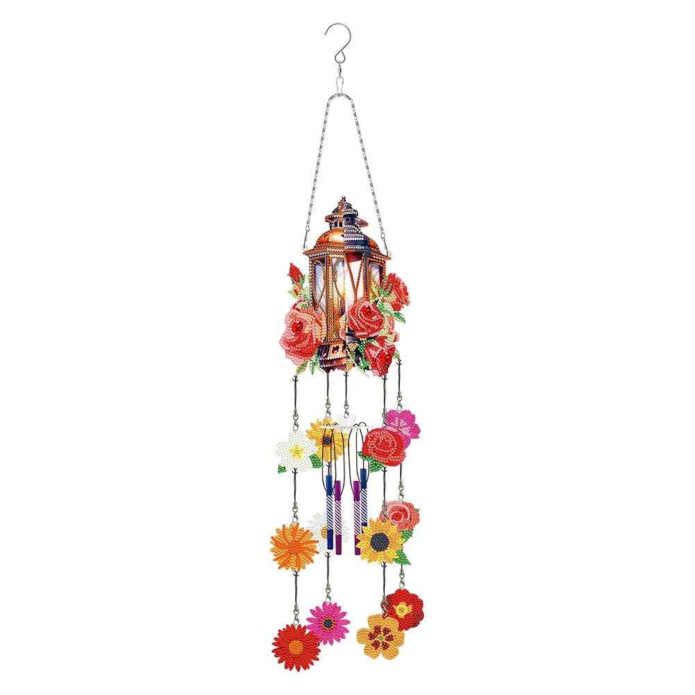 Campanello Eolico Fai Da Te Con Diamanti - Cuore 3D - Kit Diamond Painting Suncatcher Per Decorazione Casa E Giardino - 3