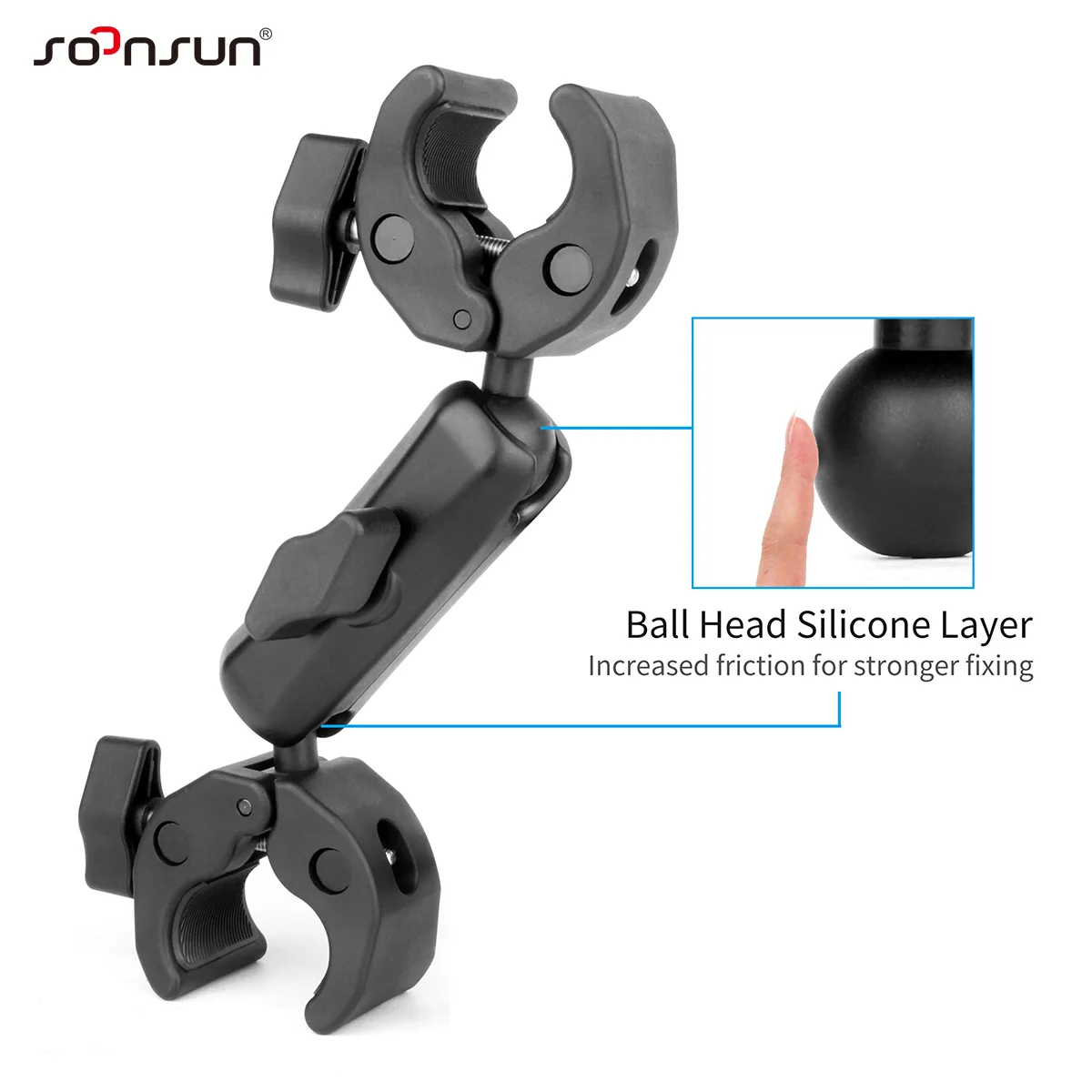 Camera Mount Double Super Clamp for GoPro Akaso Insta360 DJI Action Cameras Pole Stick Shoot Cycling Accessories action camera accessory action camera mount