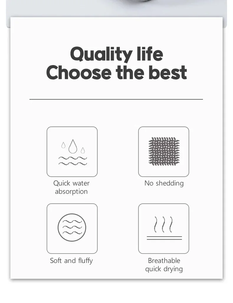 Description Picture 4 of item1 Pc Thickened Absorbent Bath Towel Soft Face Towel for Home